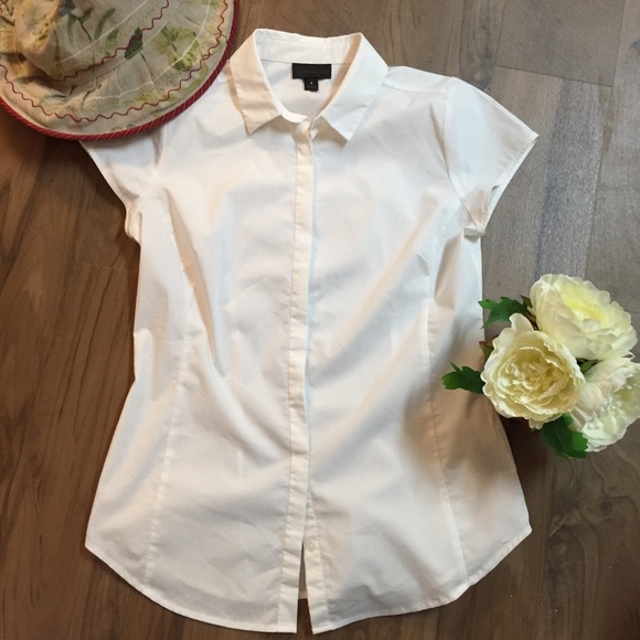 cap sleeve button down blouse